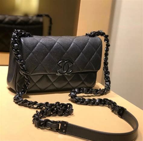 so black chanel mini